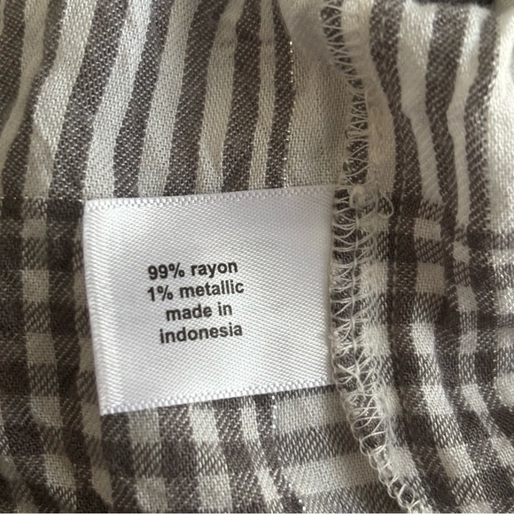 Lane Bryant Women’s Plaid Peplum Faux Wrap Top Gray & White Plus Size 16 - Picture 9 of 11